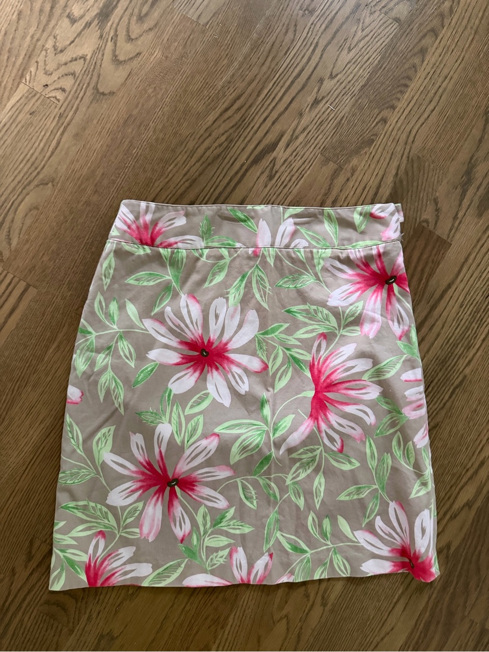 Talbots Floral Pencil Skirt in Pink, Green and Cream